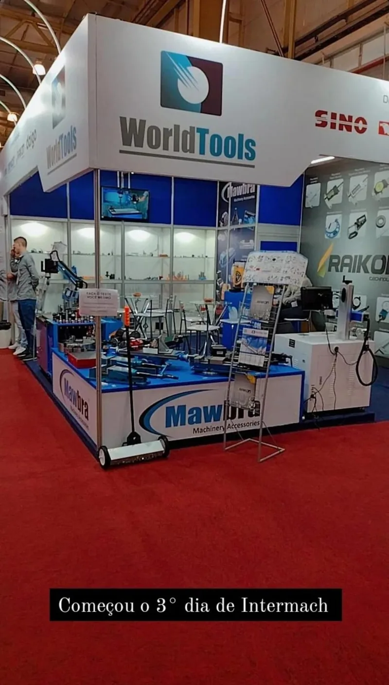 Estande da World Tools na Intermach 2023 no terceiro dia de feira